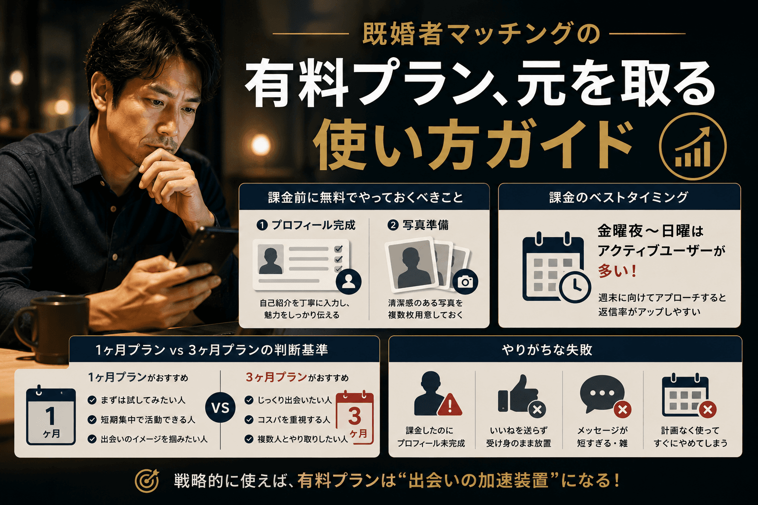 課金して終わりにしてない?既婚者マッチングの有料プランで元を取る使い方ガイド